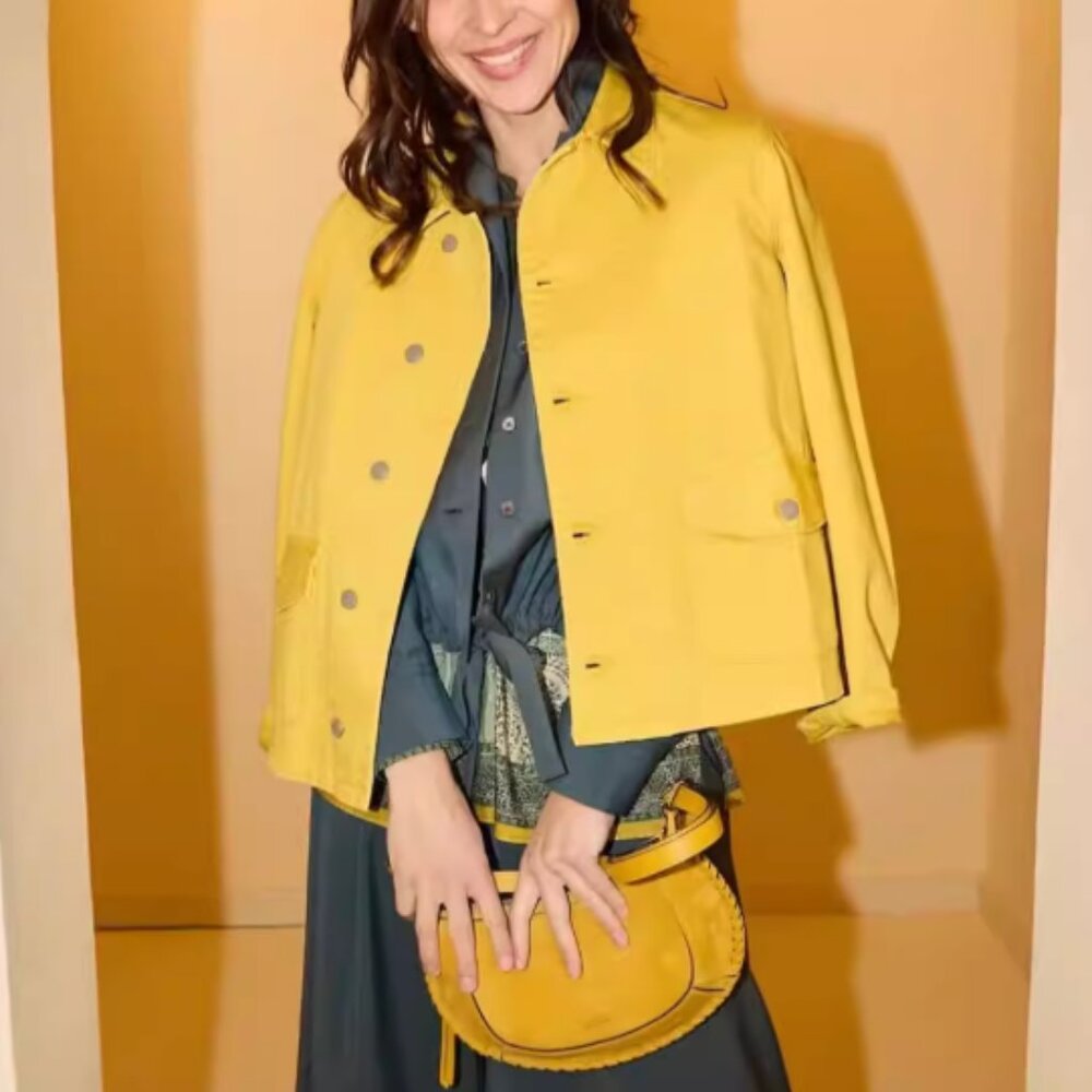 NWT Denimist Grace Denim Work Jacket Medium Vibrant Yellow